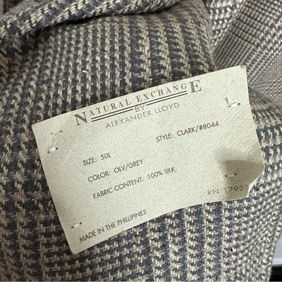 Alexander Lloyd Natural Exchange Silk Treed Blazer Big & Tall 50L Clark - Picture 12 of 12